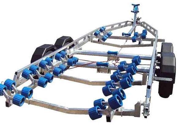 8m EXT3000 Super Roller Galvanized Boat Trailer for 7.8m Ribs/24′ hard boats