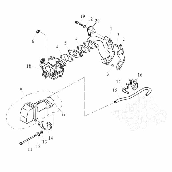 F15-07000017 Gasket, carburetor #4