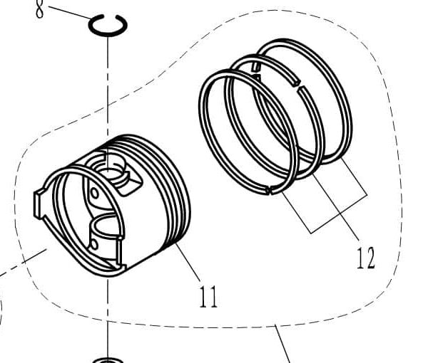 F25-05020102 Piston ring assembly #12