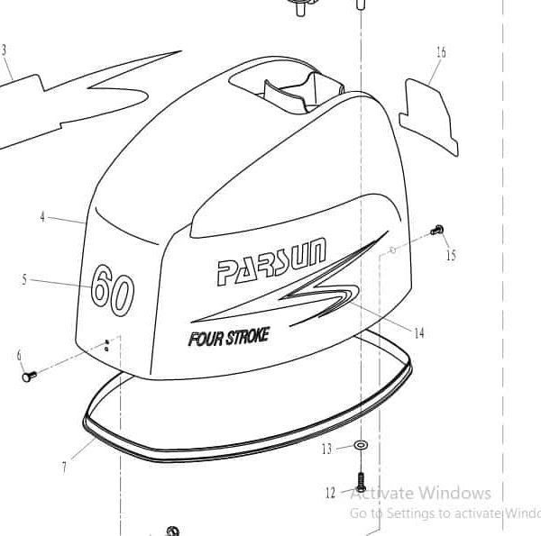 F40-08000001 Mark (left), top cowling #14