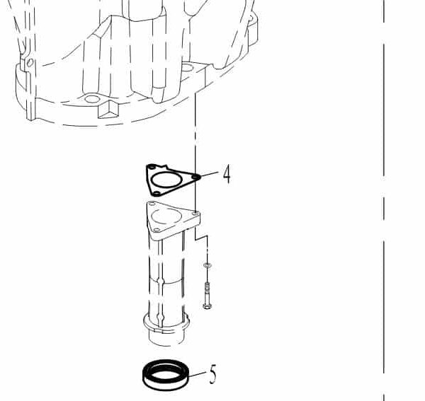 F60-02010013 Parsun F50/F60 Gasket, exhaust guid pipe #4