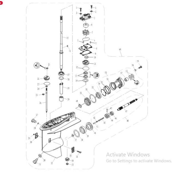 F60-04000000 Lower casing assembly #60