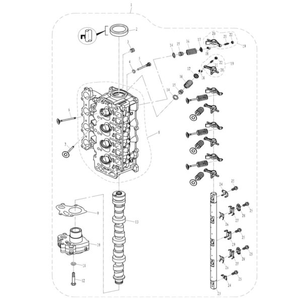 F60-05020000 Cylinder head assembly #1