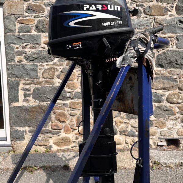 Used 4hp Parsun ABML – Longshaft, manual start, tiller control.