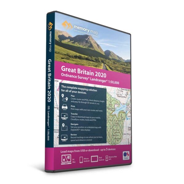 2020 Memory-Map OS Landranger 1:50,000 – USB