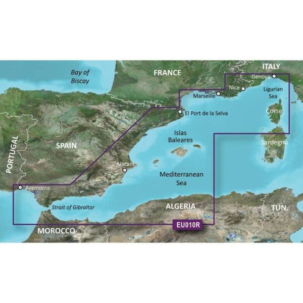 Garmin BlueChart G3 Regular Coverage Areas-Southern Europe-HXEU010R Spain, Mediterranean Coast