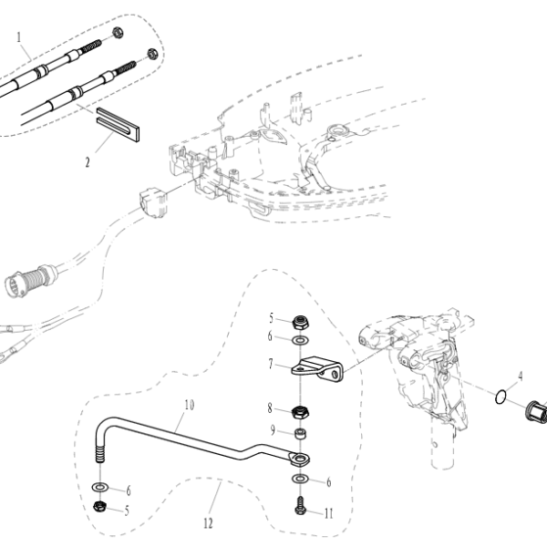 T85-08000100W Control cable assembly #1