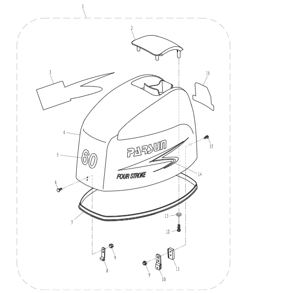 F40-0800000 Mark (right), top cowling #3