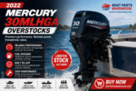 022 Mercury 30MLHGA 30HP outboard motor overstock unit for sale