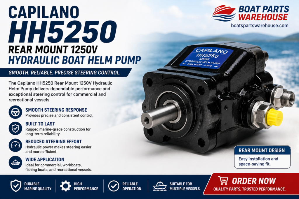Capilano HH5250 Rear Mount 1250V Hydraulic Boat Helm Pump for marine steering systems